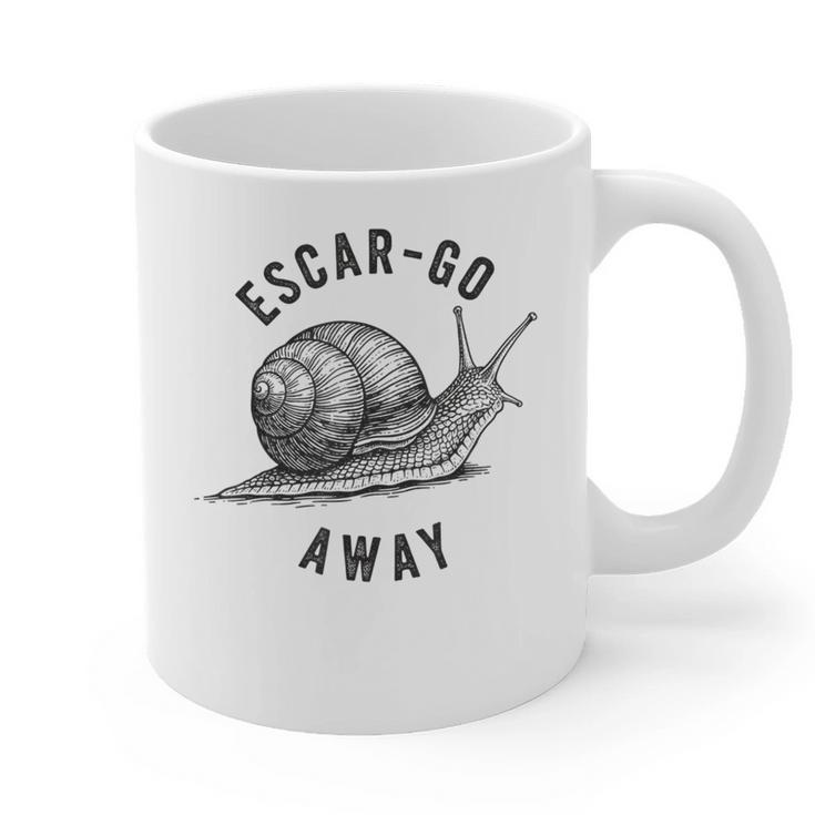 Escar Go Away Snail Vintage French Pun Introvert Humor Graphic Print Coffee Mug
