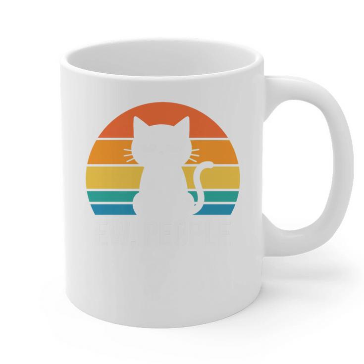 Ew People Cat Anti Social Introvert Premium Tri-Blend Graphic Print Coffee Mug