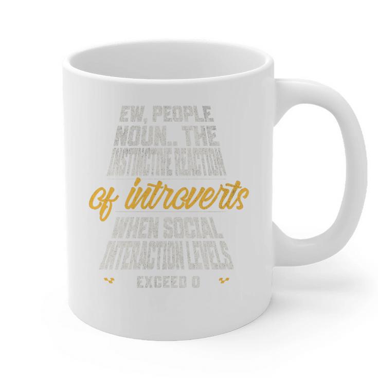 Ew People Definition Introvert Quote Anti Social Vibes Premium Tri-Blend Graphic Print Coffee Mug