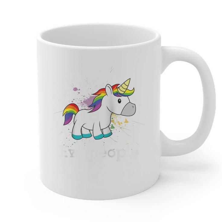 Ew People Unicorn Lover Introvert Rainbow Unicorn Raglan Baseball Tee Graphic Print Coffee Mug