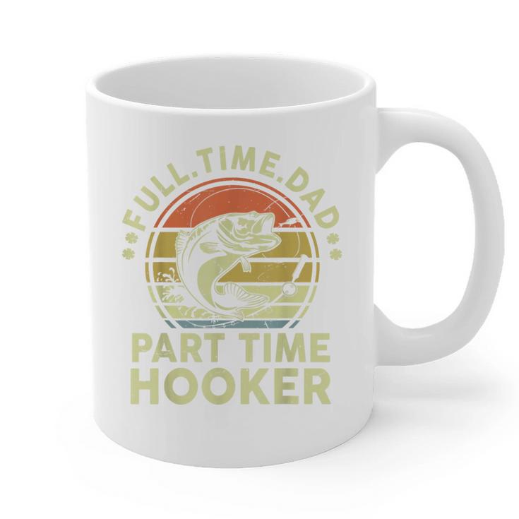 Fishing Dad Part Time Hooker Bass Fish Father Day Graphic Print Coffee Mug