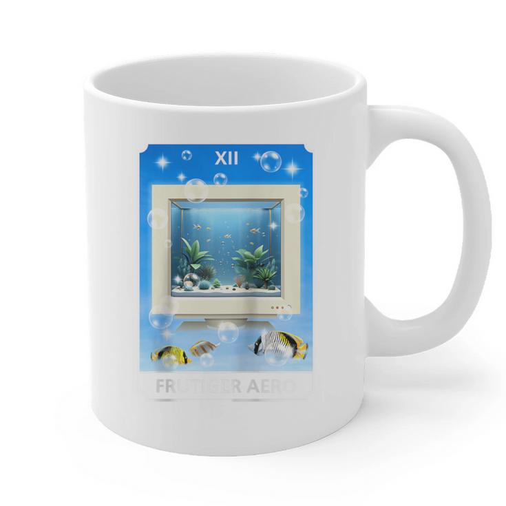 Frutiger Aero Aesthetic Tech Computer Aquarium Tarot Card Raglan Baseball Tee Graphic Print Coffee Mug