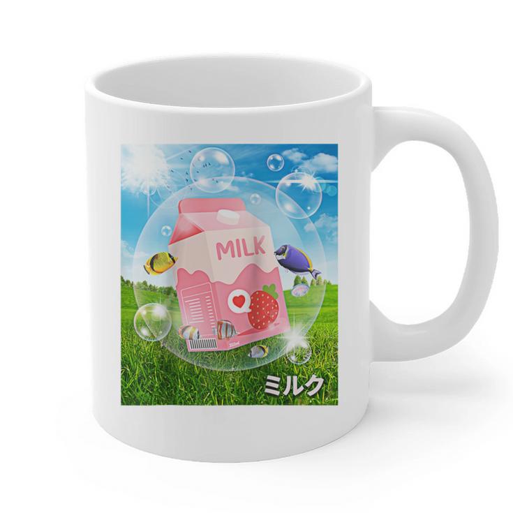 Frutiger Aero Aesthetic Tech Kawaii Strawberry Milk Fishes Raglan Baseball Tee Graphic Print Coffee Mug Frutiger Aero Aesthetic Tech Kawaii Strawberry Milk Fishes Raglan Baseball Tee Graphic Print Coffee Mug