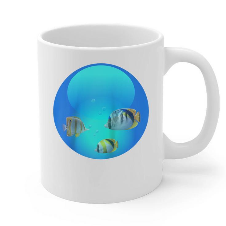 Frutiger Aero Aesthetic Tech Orb Fishes Raglan Baseball Tee Graphic Print Coffee Mug