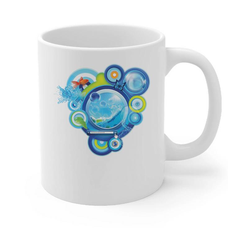 Frutiger Aero Metro Abstract Maximalism 2000s Nostalgia Premium Tri-Blend Graphic Print Coffee Mug