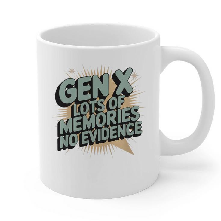 Gen X Lots Of Memories No Evidence Nostalgia Throwback Quote Premium Tri-Blend Graphic Print Coffee Mug