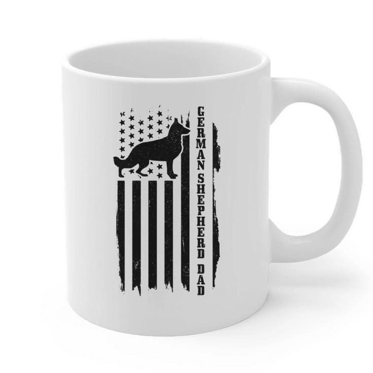 German Shepherd Dad Vintage Flag Patriotic Dog Graphic Print Coffee Mug