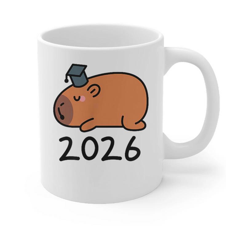 Grad Class Of 2026 Capybara Graduation Graduated Kids Graphic Print Coffee Mug