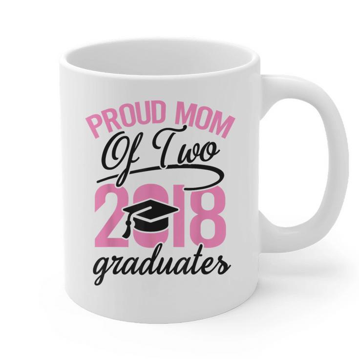 Graduation Shirt For Mom With Twins Proud Mom Of Two Graphic Print Coffee Mug