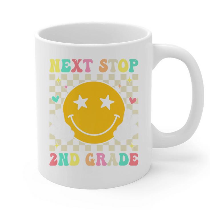 Groovy Next Stop 2nd Grade 1st Grade Graduation 2025 Premium Graphic Print Coffee Mug