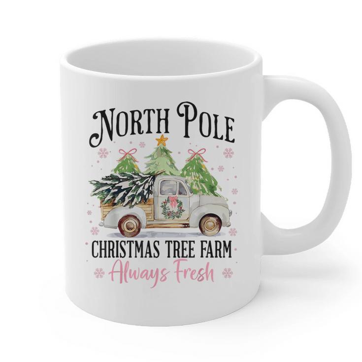 Holiday Scene Nostalgia North Pole Tree Farm Merry Christmas Graphic Print Coffee Mug