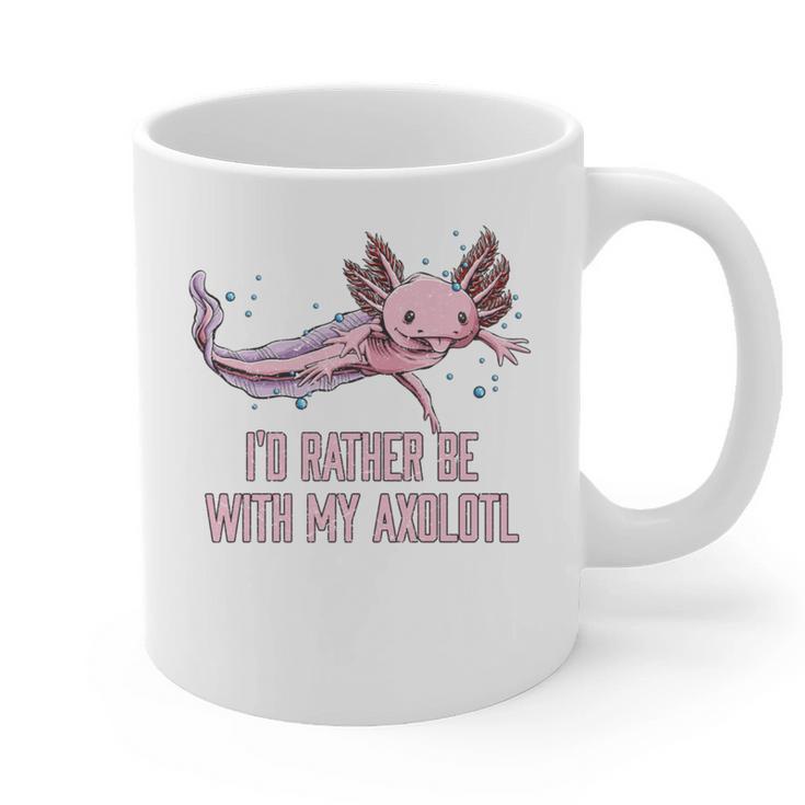 Id Rather Be With My Axolotl Salamander Introvert Graphic Print Coffee Mug