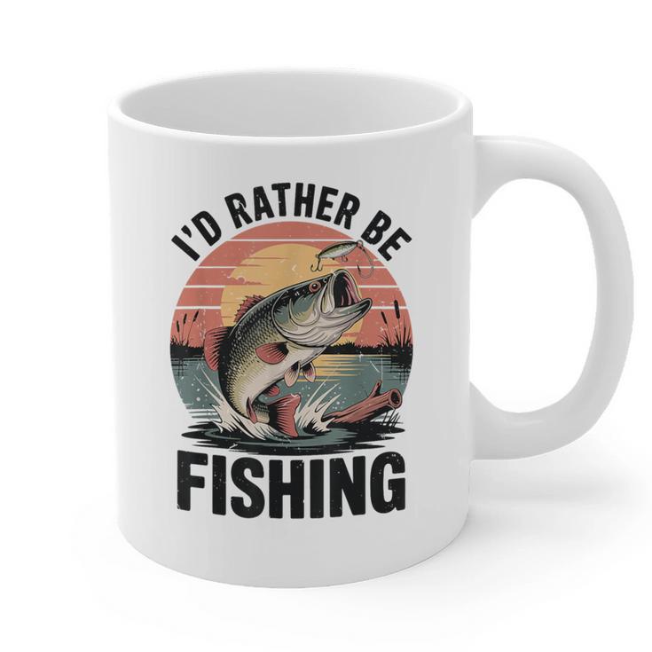 Id Rather Be Fishing Largemouth Bass Fish Dad Jokes Graphic Print Coffee Mug