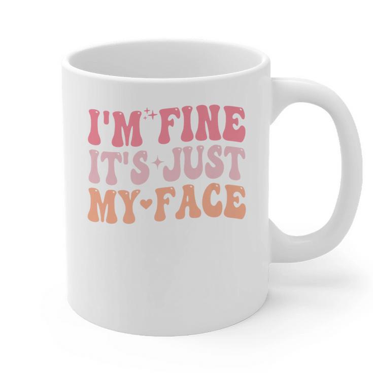 I'm Fine It's Just My Face Resting Face Mood Introvert Premium Graphic Print Coffee Mug