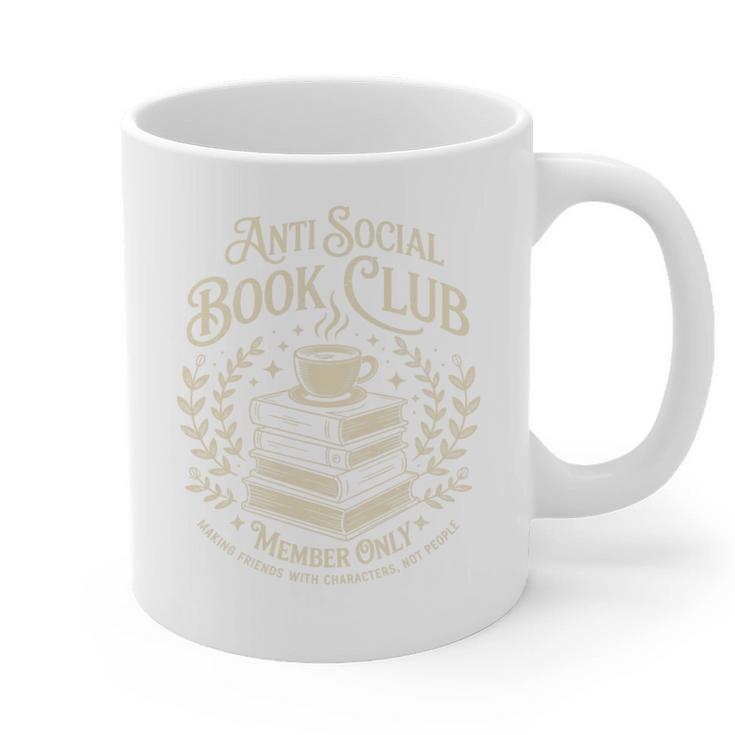 Introvert Books Club Member Coffee Book Lovers Vintage Premium Tri-Blend Graphic Print Coffee Mug