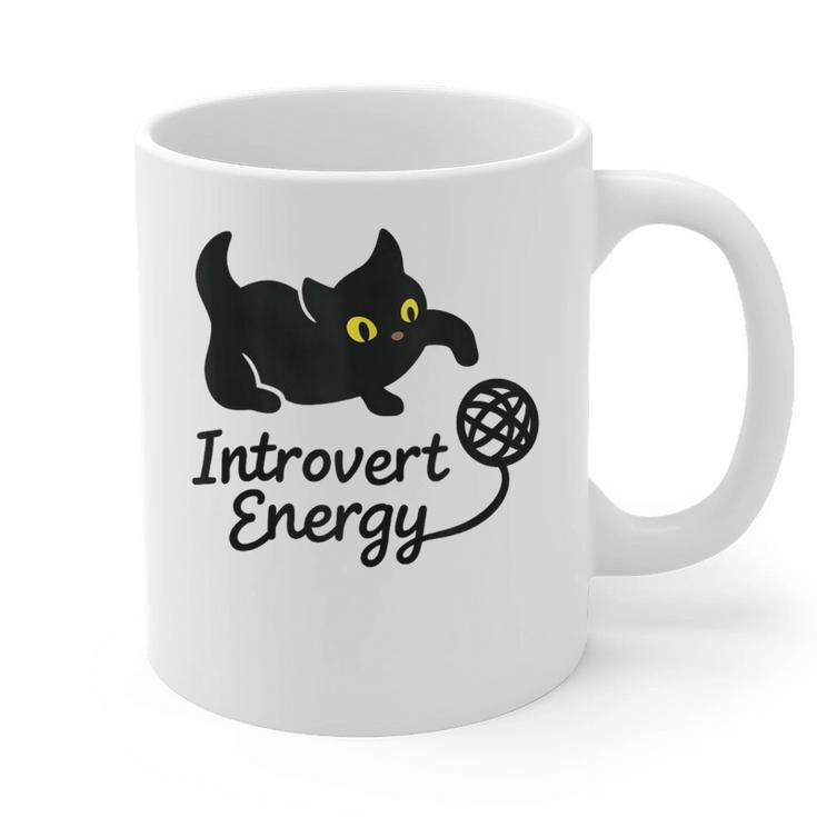 Introvert Energy Cat Love Cat Meme Graphic Print Coffee Mug