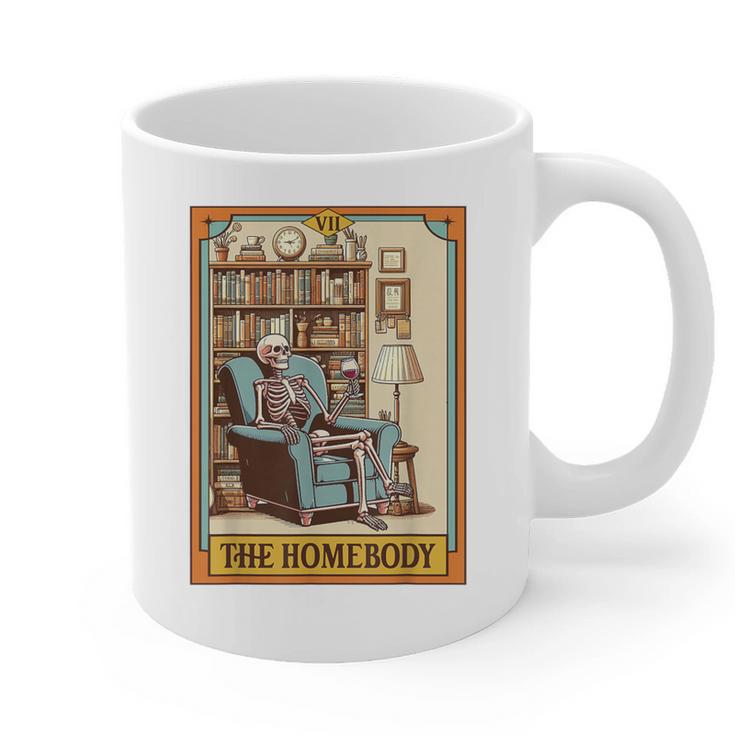 Introvert Homebody Awkward Skeleton The Homebody Tarot Card Graphic Print Coffee Mug