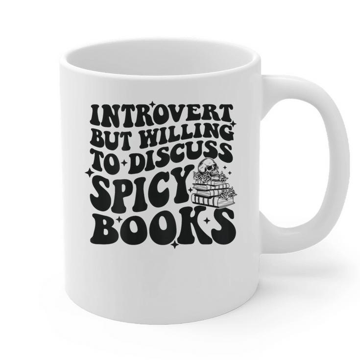 Introvert But Willing To Discuss Spicy Books Graphic Print Coffee Mug