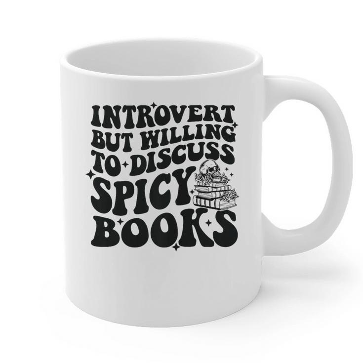 Introvert But Willing To Discuss Spicy Books Graphic Print Coffee Mug