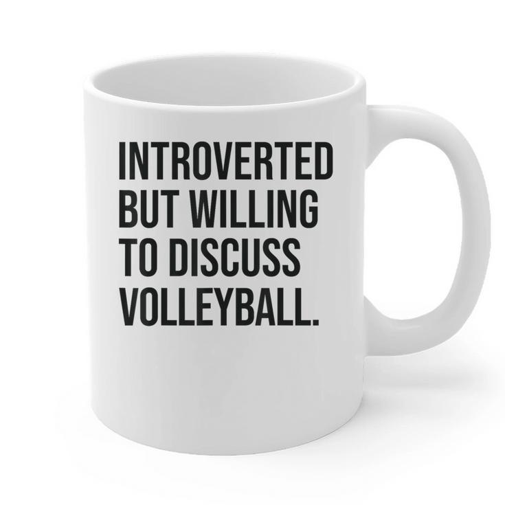 Introverted Volleyball Player Volleyball Introvert Graphic Print Coffee Mug