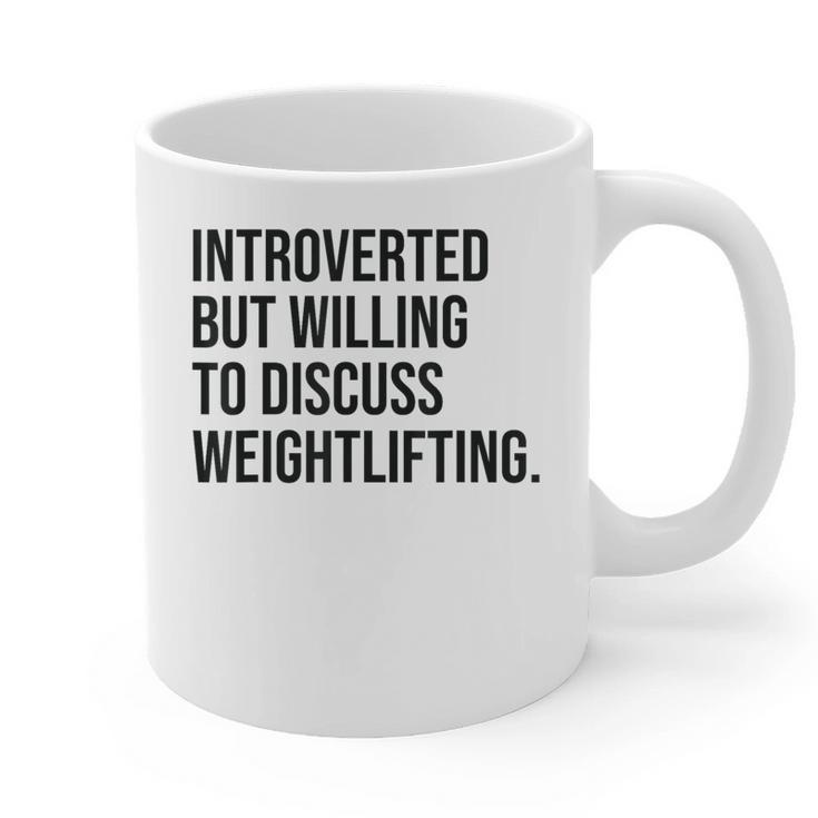 Introverted Weightlifter Gym Weightlifting Introvert Graphic Print Coffee Mug