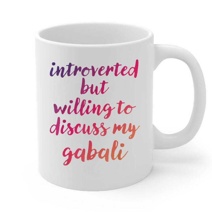 Introverted Willing To Discuss Gabali Introvert Graphic Print Coffee Mug