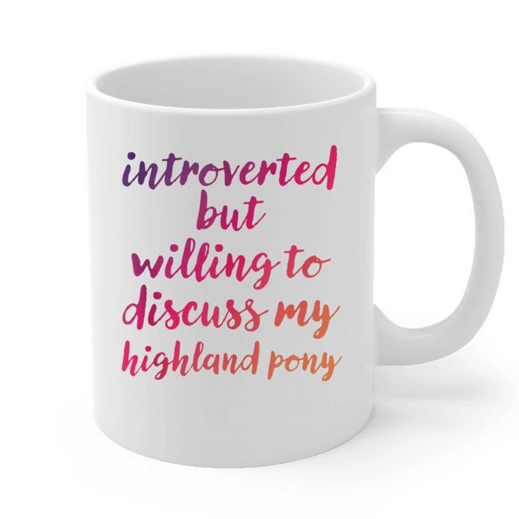 Introverted Willing To Discuss Highland Pony Introvert Graphic Print Coffee Mug