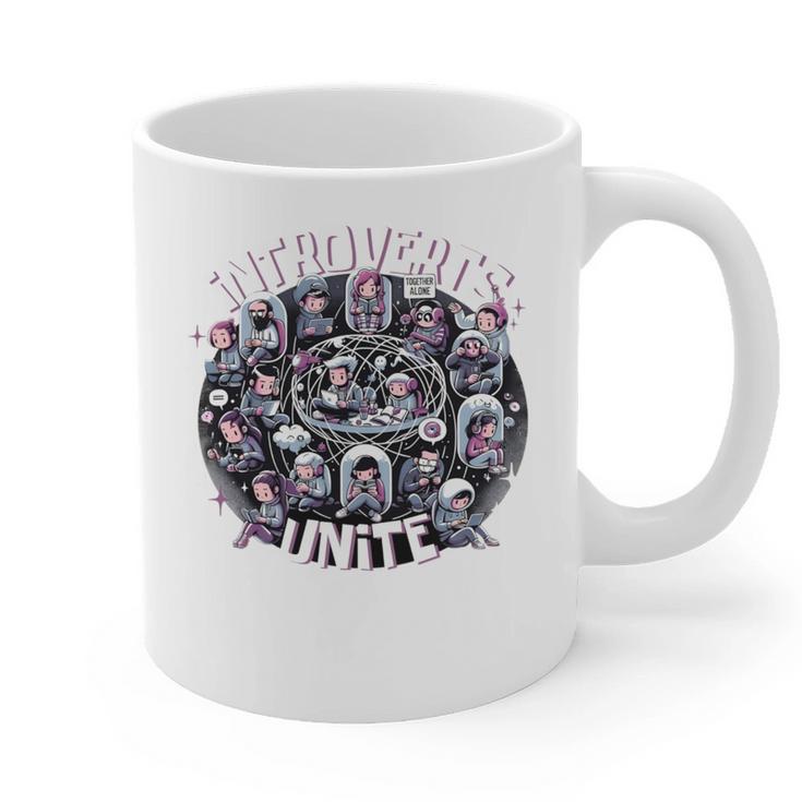 Introverts Unite Quirky Solitude Graphic Print Coffee Mug