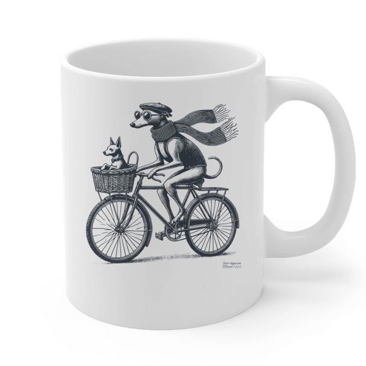 Italian Greyhound Whippet Bicycle Cycling Dog Mom Iggy Dad Graphic Print Coffee Mug