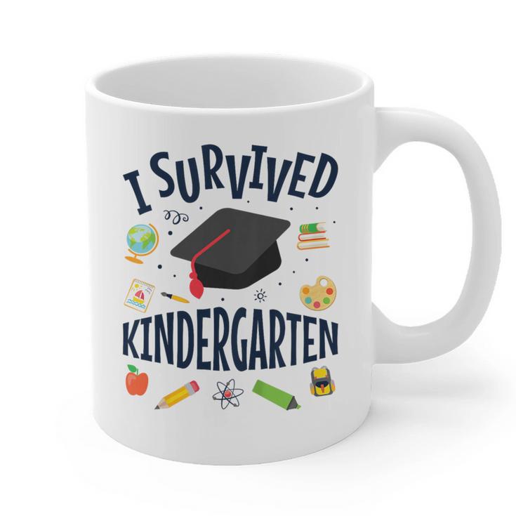 Kindergarten Graduation Shirt I Survived Kindergarten Graphic Print Coffee Mug