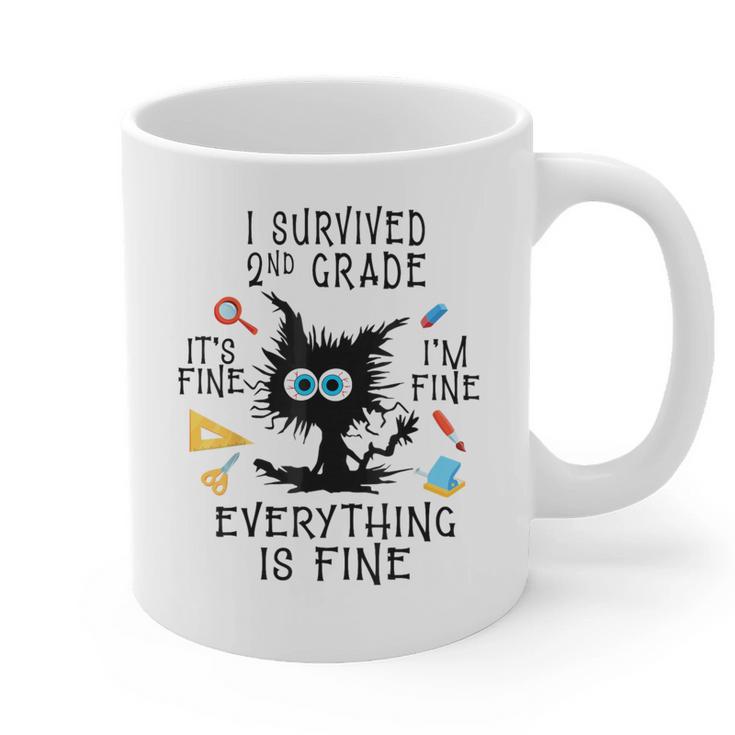 Last Day Of School Student Graduation I Survived 2nd Grade Graphic Print Coffee Mug