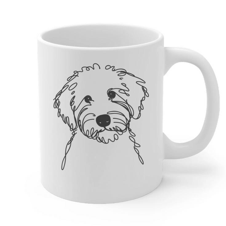 Line Art Dad Mom Dog Sheepadoodle Graphic Print Coffee Mug