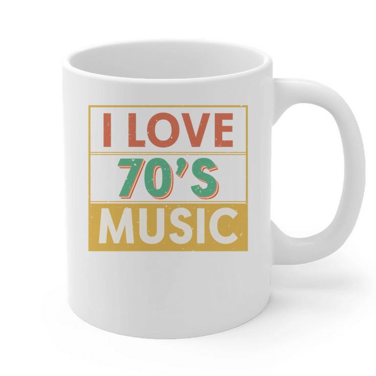 I Love 70's Music Retro Style Nostalgia Vibe 1970 70's Party Graphic Print Coffee Mug