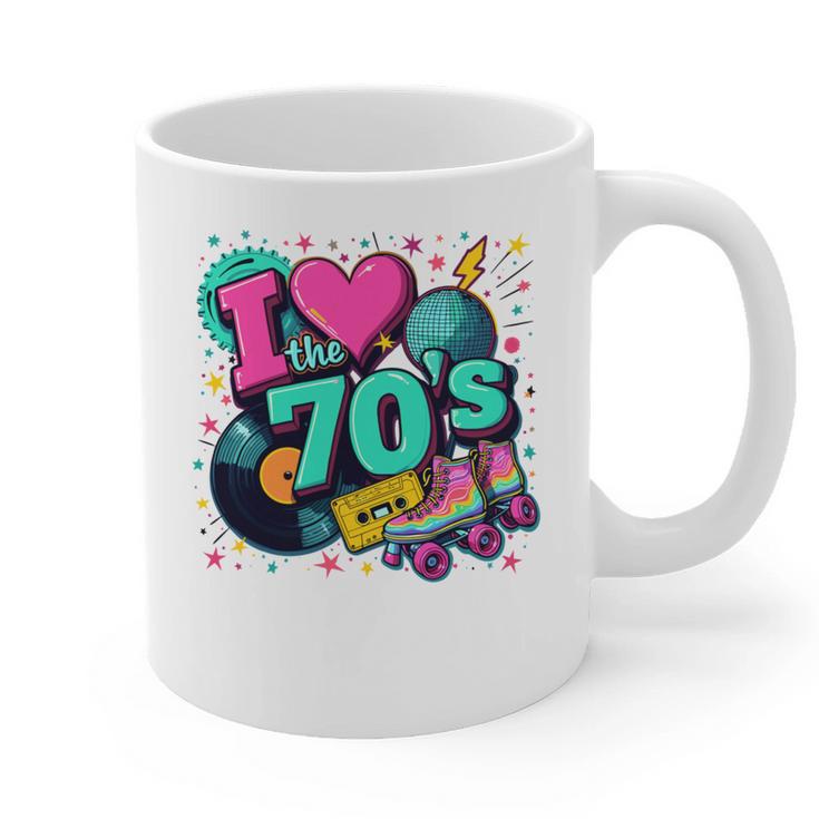 I Love The 70s Retro Cassette Roller Vinyl Disco Nostalgia Graphic Print Coffee Mug I Love The 70s Retro Cassette Roller Vinyl Disco Nostalgia Graphic Print Coffee Mug