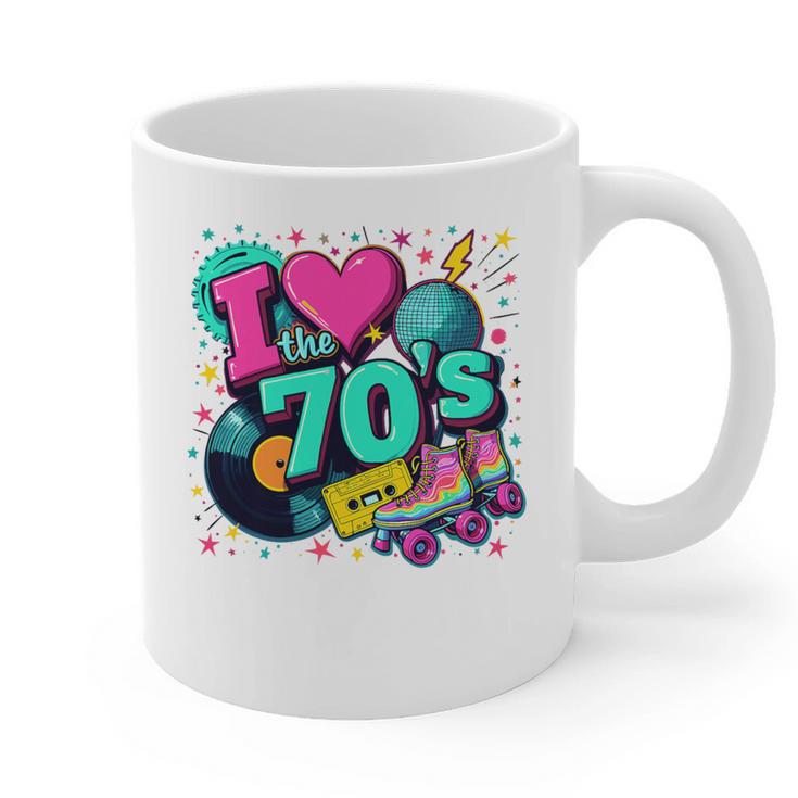 I Love The 70s Retro Cassette Roller Vinyl Disco Nostalgia Premium Tri-Blend Graphic Print Coffee Mug