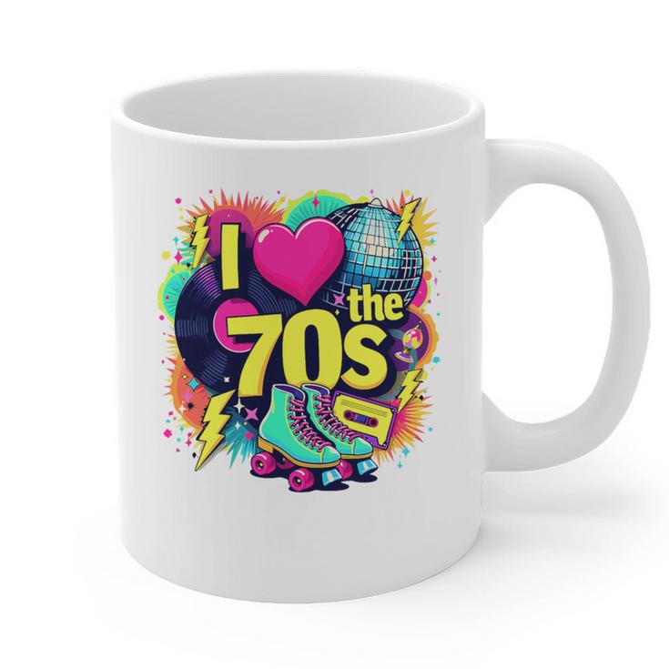 I Love The 70s Retro Cassette Roller Vinyl Nostalgia Vibes Premium Tri-Blend Graphic Print Coffee Mug