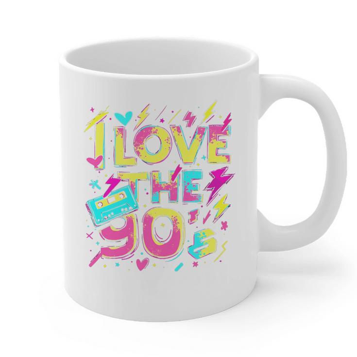 I Love The 90'S 90s Retro Nostalgia Premium Tri-Blend Graphic Print Coffee Mug