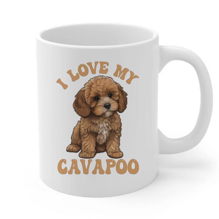 I Love My Cavapoo For Mom Dad Kids Graphic Print Coffee Mug