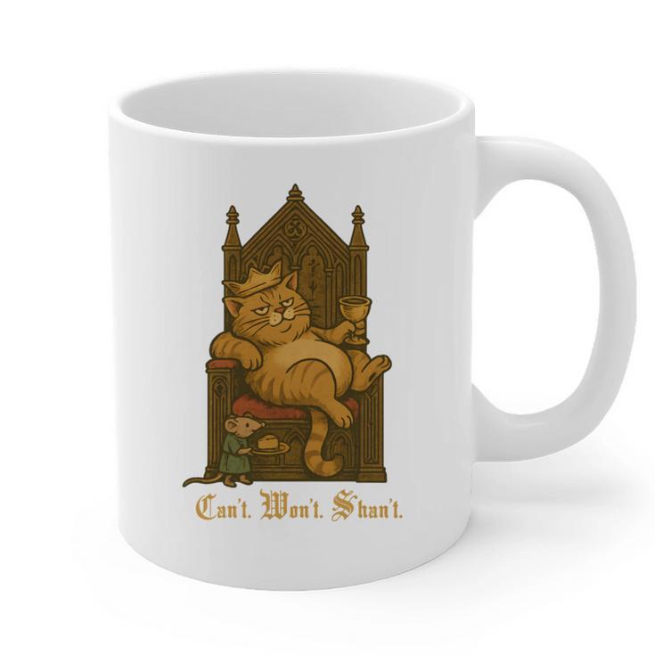 Medieval Cat Sarcastic Queen Lazy King Introvert Kitty Graphic Print Coffee Mug