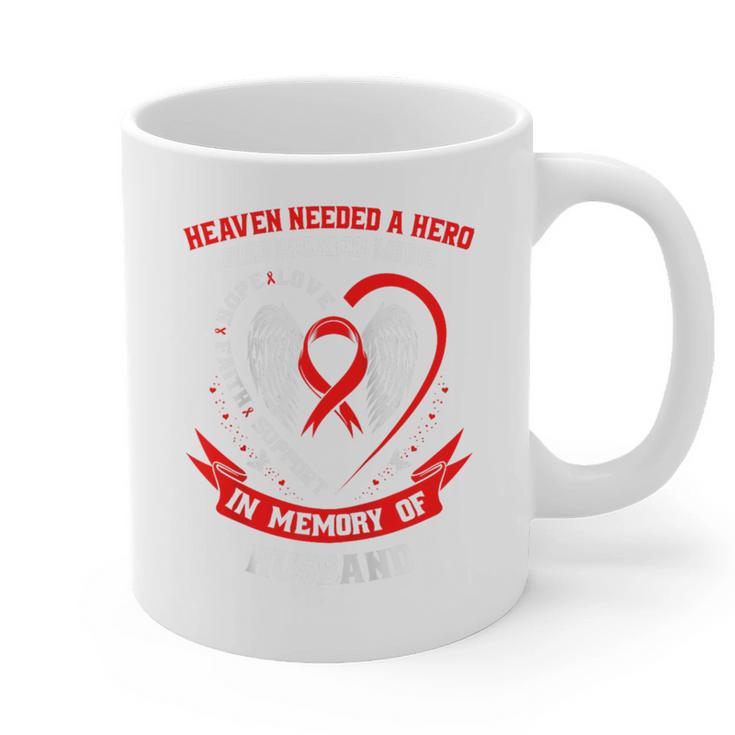 In Memory Of Husband Heart Disease Awareness Month Memorial Raglan Baseball Tee Graphic Print Coffee Mug