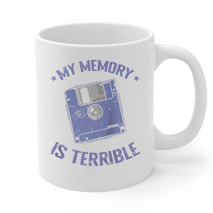 My Memory Is Terrible Floppy Diskette Memory Module Raglan Baseball Tee Graphic Print Coffee Mug