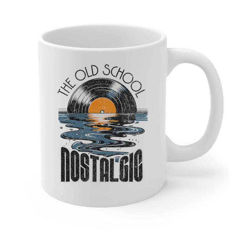 Music Old School Nostalgia Record Premium Tri-Blend Graphic Print Coffee Mug