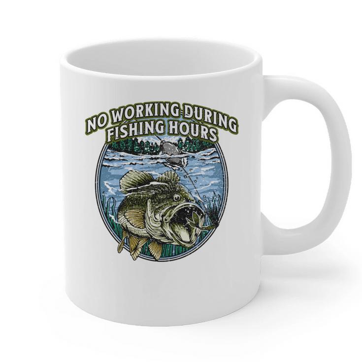 No Working Fishing Hours Introvert Lifestyle Antisocial Graphic Print Coffee Mug