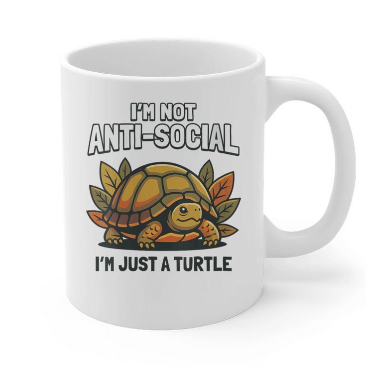 Not Anti Social Im Just A Turtle Sarcastic Introvert Humor Graphic Print Coffee Mug