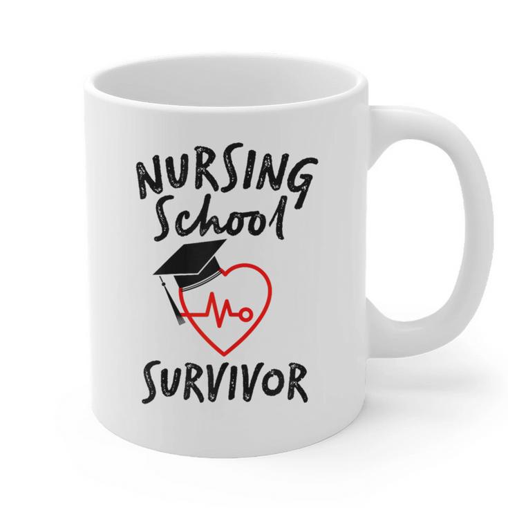 Nursing School Survivor Women Graduation RN Gift Shirt Graphic Print Coffee Mug