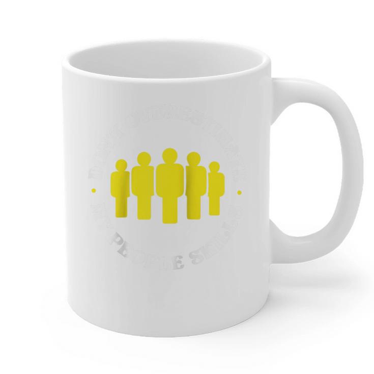 Overestimating Skills Introvert For Workers Raglan Baseball Tee Graphic Print Coffee Mug