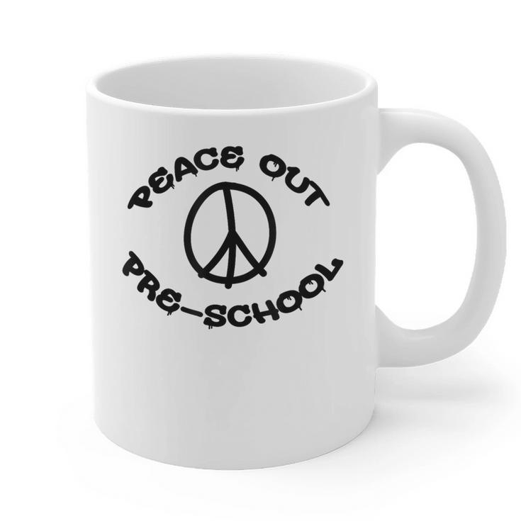 Peace Out Preschool T Shirt For School Graduation Graphic Print Coffee Mug