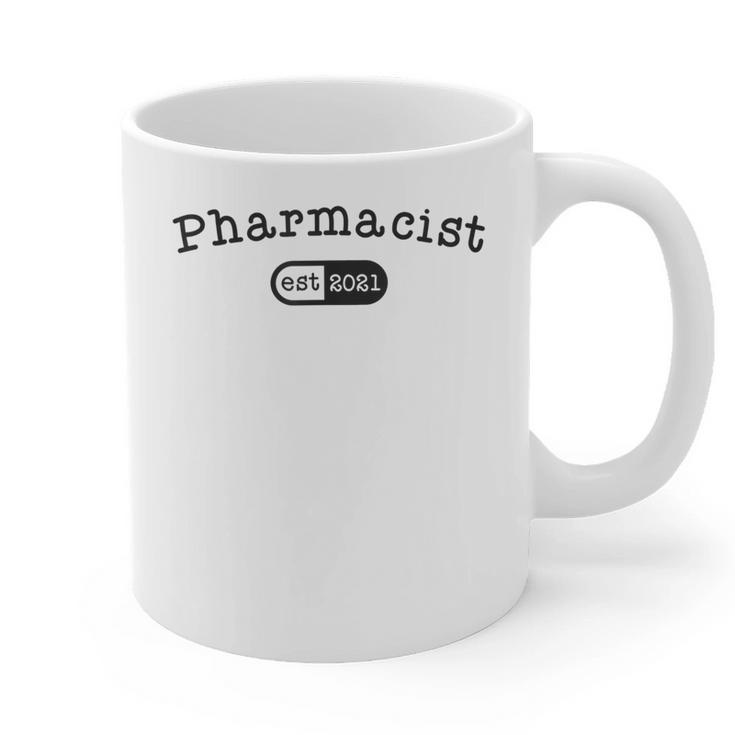 Pharmacy Student TShirt Pharmacist Graduation Est 2021 Graphic Print Coffee Mug