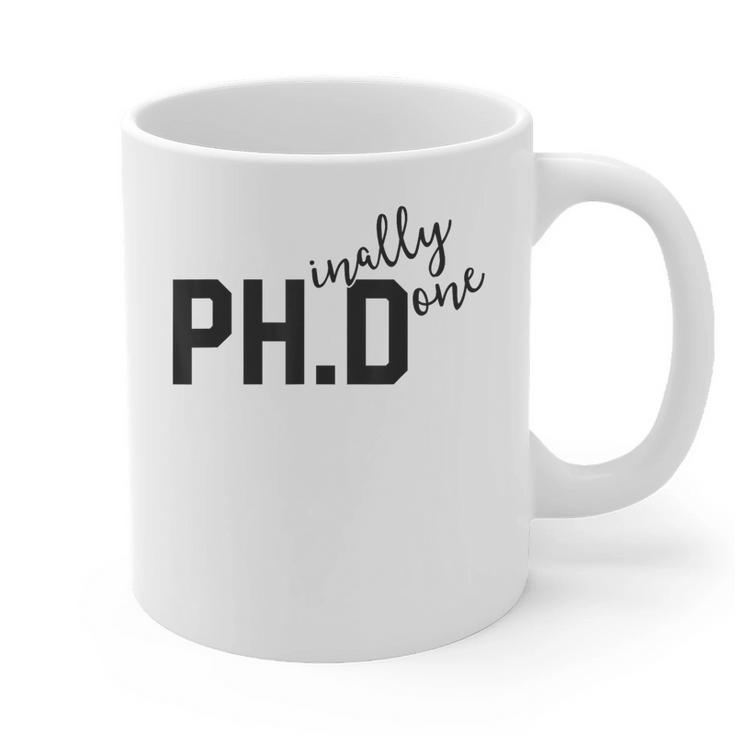 PhD Shirt Phinally Finally Done Graduation Her Graphic Print Coffee Mug