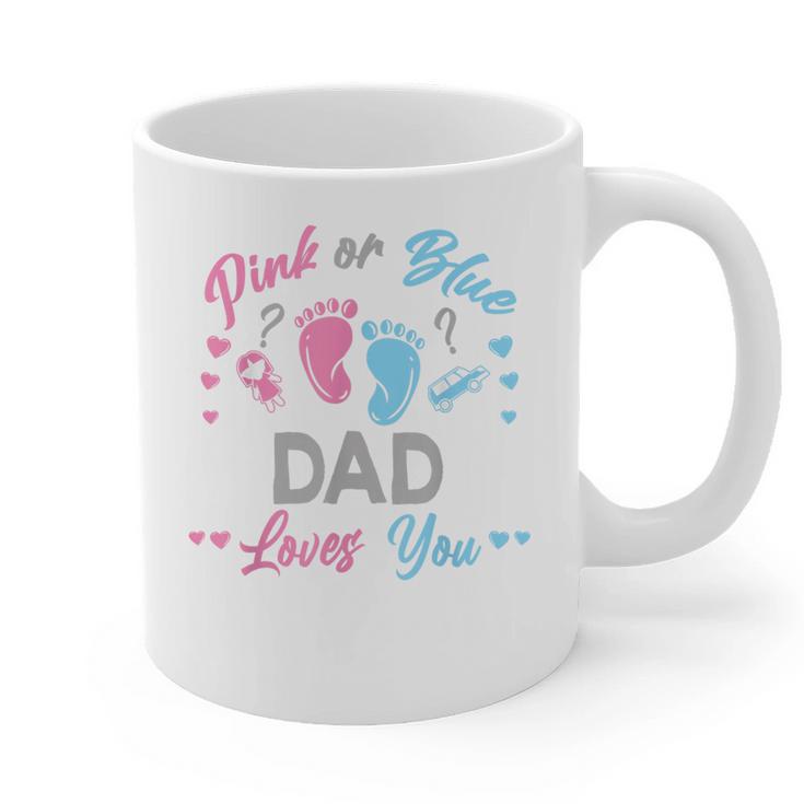 Pink Or Blue Dad Loves You Gender Reveal Graphic Print Coffee Mug